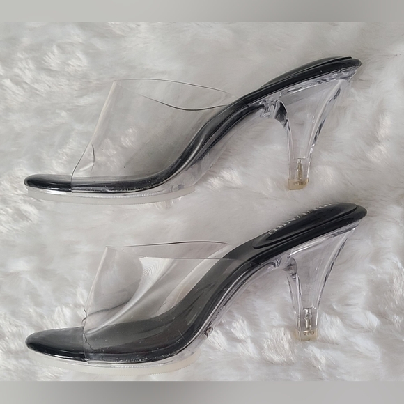 NBUUNBU - Women's Silver Clear Heels Transparent Strapless Sexy Stilletos, Sz 5 - Picture 5 of 15